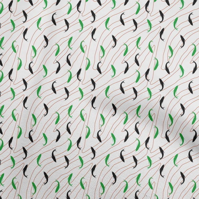 oneOone Rayon Green Fabric Ocean Fish Sewing Craft Projects Fabric Prints By Yard 56 Inch Wide