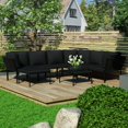thumbnail image 1 of vidaXL 8 Piece Garden Lounge Set with Cushions Black PVC, 1 of 5