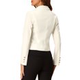 thumbnail image 3 of INSPIRE CHIC Blazer en Velours pour Femme, Col à Revers, Manches Longues, Boutonné, Veste de Tailleur pour le Travail, TG Ivoire Blanc, 3 of 8