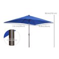thumbnail image 3 of Outsunny Parasol de Patio 6,5 X 10 Pi avec DEL, Manivelle (Bleu Foncé), 3 of 10
