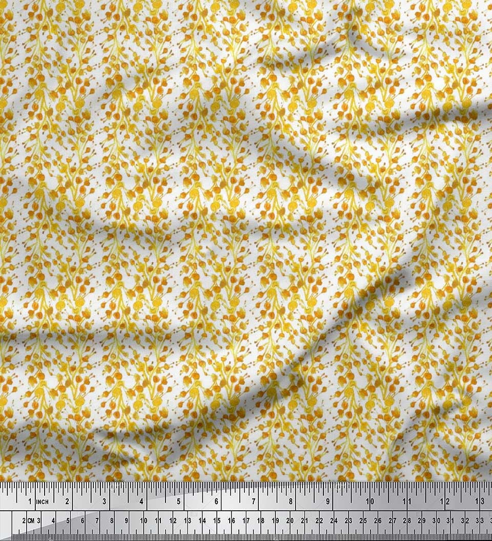 Soimoi Cotton Poplin Fabric Flower Watercolor Print Fabric by The Yard 42 Inch Wide