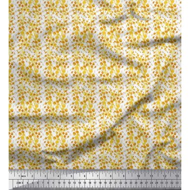 Soimoi Polyester Crepe Fabric Flower Watercolor Fabric Prints by Yard 42 Inch Wide