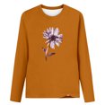 thumbnail image 4 of EQWLJWE Chandails à Manches Longues pour Femmes T-Shirt d'Été Mode T-Shirt de Printemps pour Femmes à Manches Longues Imprimé Col Rond T-Shirt Décontracté Hauts Vêtements d'Automne pour Femmes, 4 of 6