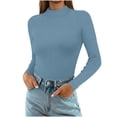 thumbnail image 1 of HongQid Chandails à Col Roulé à Manches Longues pour Femmes sous-Vêtements Thermiques Hauts Basiques Coupe Ajustée Mode d'Automne Haut Léger, 1 of 9