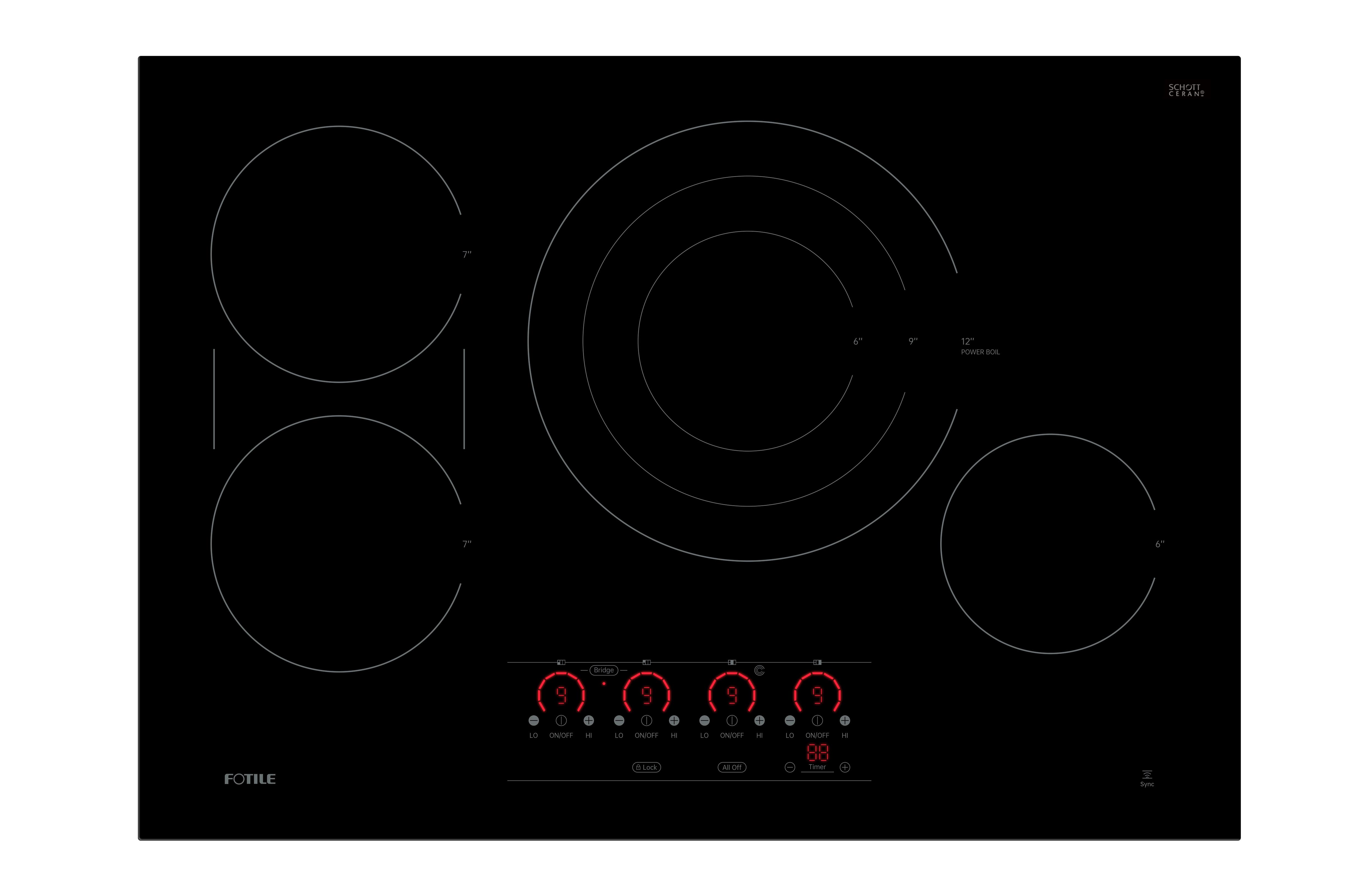 FOTILE EEG30411 | 30" INSTANTHEAT Electric Series Cooktop in Black