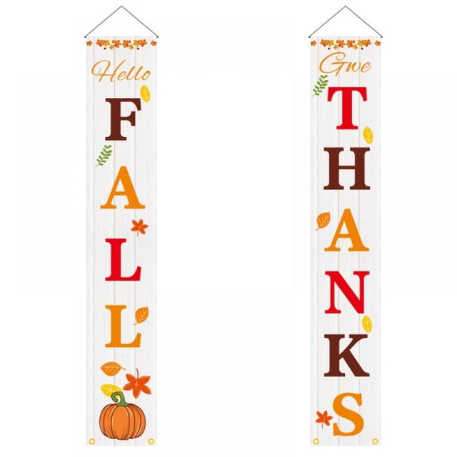 MesaSe Heureux Automne Porche Signe - Décorations d'Automne Extérieur Intérieur - Heureux Automne Récolte Bannière Signe - Automne Automne L'action de Grâce Fête Cour devant la Porte Pendaison Décor