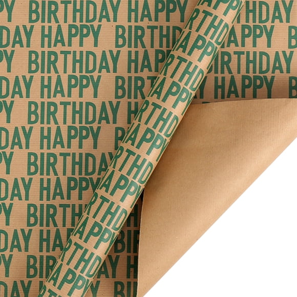 Papier d'Emballage Cadeau Joyeux Anniversaire Papier Kraft Papier d'Emballage Rétro Papier d'Emballage pour Boîte Cadeau Feuille d'Emballage,Rouleau de Papier,Papier Décoratif,Papier Kraft,Papier à Motifs,Papier Adhésif,Recycla
