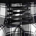 thumbnail image 3 of Kcodviy Robe Asymétrique à Lacets à Boutons devant Robe Imprimée Femme Décontractée Mini Robe d'Été Décontractée Femme Tartan Col Rond à Carreaux Robe Décontractée Robe pour Femme, 3 of 4