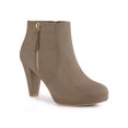 thumbnail image 1 of Unique Bargains Bottines à Plateforme à Bout Rond à Talon Épais pour Femme Taupe (Taille 9,5), 1 of 5