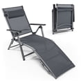 thumbnail image 2 of Costway Patio Folding Aluminum Lounge Chair Chaise Adjustable Back Armrest Headrest, 2 of 9