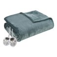 thumbnail image 1 of OLLIIX Serta Plush Heated Blanket, Blue, Full, 1 of 9