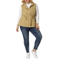 thumbnail image 2 of GRACE & GRANDEUR Women's Plus Size Cargo Pocket Drawstring Waist Vest Jacket, 2 of 6