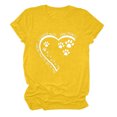 thumbnail image 1 of Meichang T-Shirts de la Saint-Valentin pour Femmes Hauts Mignons Imprimé Cœur Vacances Col Rond Hauts Décontractés Manches Courtes Cadeaux T-Shirts Blouses Liquidation de Printemps, 1 of 3