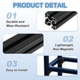 thumbnail image 3 of 4PCS T Slot 4040 Aluminum Extrusion, 1220mm European Standard Anodized Linear Rail Profile Framing for 3D Printer Parts CNC DIY Projects, Black, 3 of 5