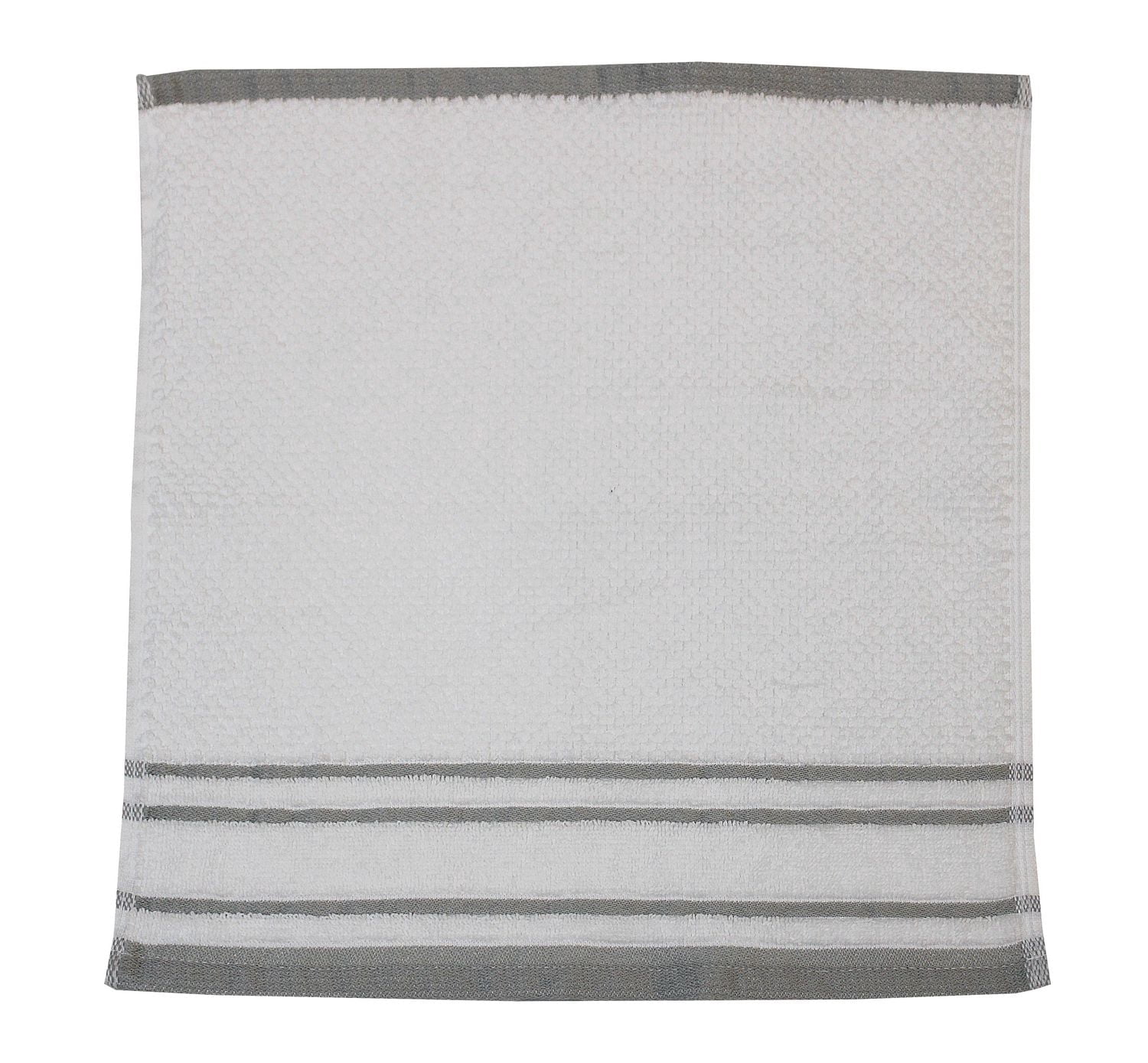 Hometrends Fashion Bath Towel, 30" x 54", Yarn Dyed, 350 GSM, White, 1 Piece