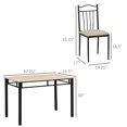 thumbnail image 3 of HOMCOM 5 Pieces Dining Set 1 Table 4 Chairs Cushion Seat Home Kitchen, 3 of 10