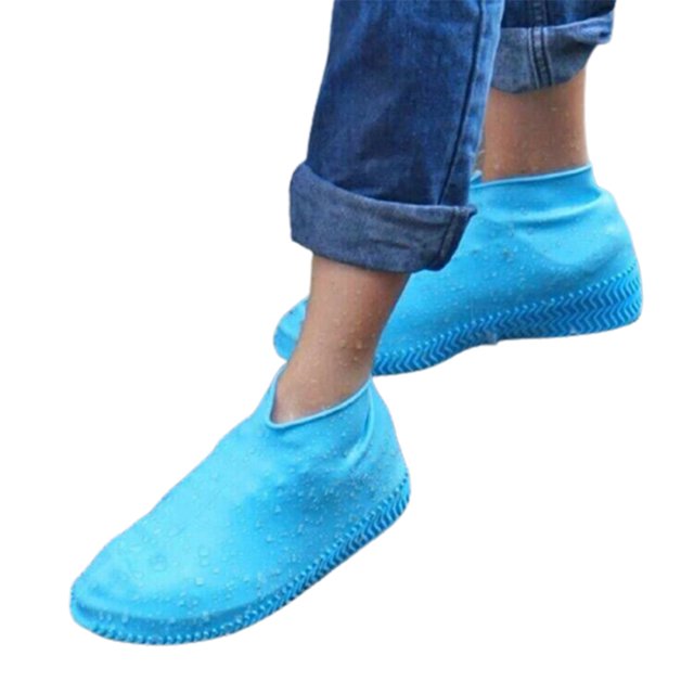 CAROOTU Couvre-Chaussures Imperméables Réutilisables Protège-Chaussures en Silicone Élastique Antidérapant Résistant à la Pluie Portable