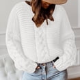 thumbnail image 2 of Timegard Plus Size Knit Tops for Women Crewneck Long Sleeve Sweaters Pullover Fall Winter Solid Color, 2 of 6