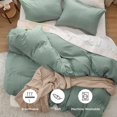 thumbnail image 3 of Bedsure Sage Green Duvet Cover King Size - Soft Prewashed Set, 3 Pieces, 1 Duvet Cover 104x90 Inches with Zipper Closure and 2 Pillow Shams, Comforter Not Included, 3 of 6