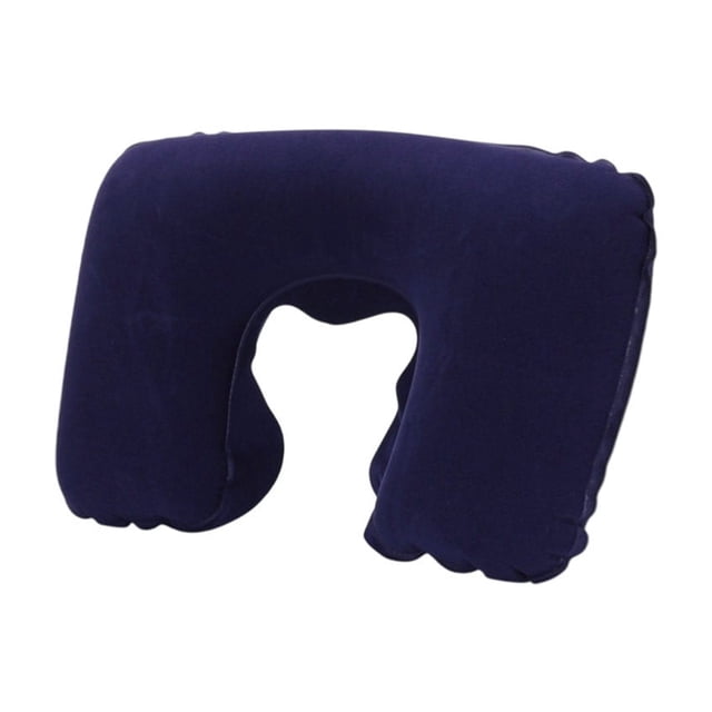 XZNGL Inflatable U Shaped Neck Pillow PVC Flocked Travel Cervical Support Cushion for Aviation Camping Outdoor Home Office Use
