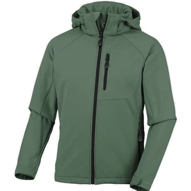 Mens' Warm Water Repellent Softshell Snowboard Jacket- Removable Hood