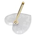 thumbnail image 3 of Pen Holder Base, Heart Shaped Base Small Classic Design Insertion Pen Holder Simple Gold  For Hotel, 3 of 8