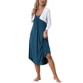 thumbnail image 2 of INSPIRE CHIC Robe de Pyjama Décontractée pour Femmes, Nuisette à Bretelles Spaghetti, TG Bleu Foncé, 2 of 6