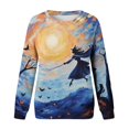 thumbnail image 4 of Tops For Womens Print O Neck Sweatshirt  Neck Fit Pullover Tops Comfortable Long Sleeve Workout Shirts Loose Blouse, 4 of 4