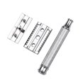 thumbnail image 1 of Rasoir Manuel en Acier Inoxydable à Double Tranchant avec Manche Long Traditionnel, 1 of 7