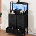 thumbnail image 4 of Kojooin Commode Intelligente avec 11 Tiroirs en Tissu, Chargeur Sans Fil, Station de Recharge et Lumières DEL RVB Contrôlées par Application, 4 of 8
