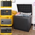 thumbnail image 2 of EasyUp Coffre de Terrasse en Résine de 30 Gallons, Coffre de Rangement Extérieur Verrouillable pour Meubles, Outils de Jardin et Rangement d'Outils, Boîtes de Rangement Extérieures Étanches (Motif Noir), 2 of 7