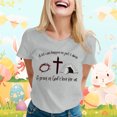 thumbnail image 2 of LUOGENLI T-shirts pour Femme pour Femmes T-Shirt Décontracté à Imprimé de Lettres Col Rond Manches Courtes T-Shirt Plusieurs Couleurs Tee T-shirts Femmes Grande Taille et Tall T-shirts de la Saint-Valentin pour Femmes T-Shirt Graphique Pâques Gris G, 2 of 5