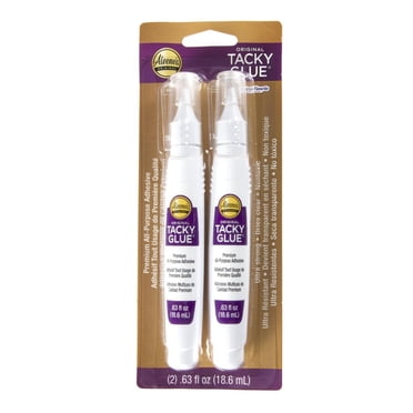 Aleene's Original Tacky Glue Pen 2-Pack – Nontoxic, Thick, All-Purpose Adhesive for Crafts, DIY, Hobbies, School Projects, and Household Repairs – Permanent and Clear Drying