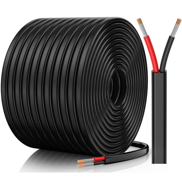 CONEPY Fil de Calibre 12, Fil Électrique 12 AWG à 2 Conducteurs, Cordon 12/2 Flexible/sans Oxygène en Cuivre Étamé/brin en PVC pour Automobile, Marine, Bande DEL