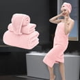 thumbnail image 4 of Dvkptbk Extra Large Bath Towel Shower Cap Set Of 3 Oversized Bath Sheet Super Soft Absorbent Bathroom Towel Set Microfiber Dry Shower Towel for Hotel Bath Gym, 4 of 6