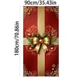 thumbnail image 2 of BotaniNest Rideau de Porte Rouge et Or Élégant pour Vacances Intérieur et Extérieur Fête d'Hiver Joyeux Porte Suspendue, 2 of 6