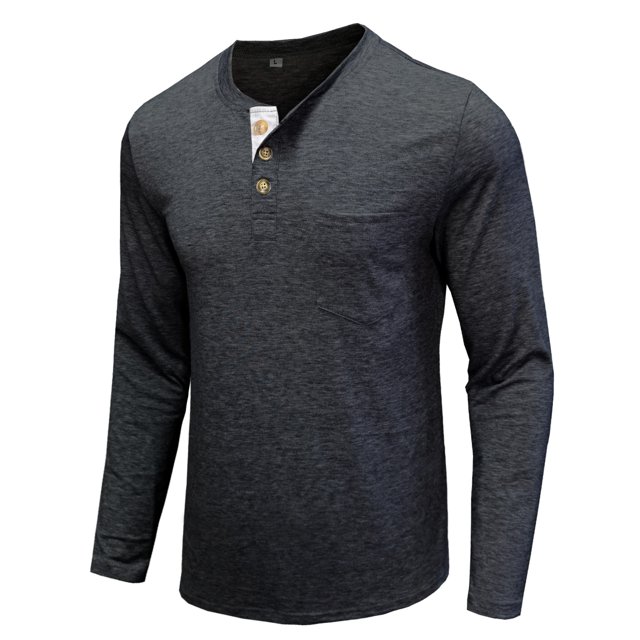 CEHVOM Men Long-Sleeve Beefy Muscle Basic Solid Pure Color Blouse Tee Shirt Top