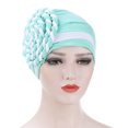thumbnail image 1 of KIHOUT Beanies Hats Women India Hat Patchwork Braid Muslim Ruffle Chemo Hat Beanie Wrap Cap, 1 of 2