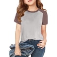 thumbnail image 2 of LLYWEY Girls T-Shirt de Baseball pour Filles, Chandail Raglan pour Enfants, T-Shirt Décontracté à Col Rond et Manches Courtes pour Enfant, T-Shirts Doux pour Tout-Petits pour Adolescentes de 3 à 14 Ans, Tunique à Enfiler Gris 3T, 2 of 7