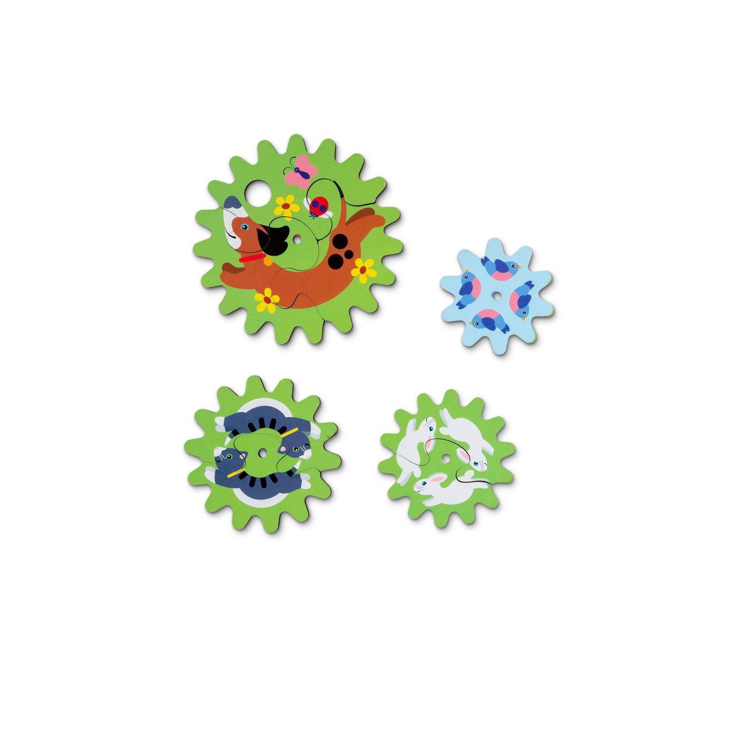 Melissa & Doug Puzzle en bois Animal Chase Spinning Gear - 24 pièces
