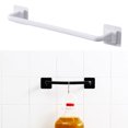 thumbnail image 3 of Single Towel Bar Kitchen Bathroom Wall Shelf Organizing Rod for Bathroom Wall Mounted Self Adhesive Rack Punch Free Reusable Toilet Holder Hotel Black 34cm, 3 of 8