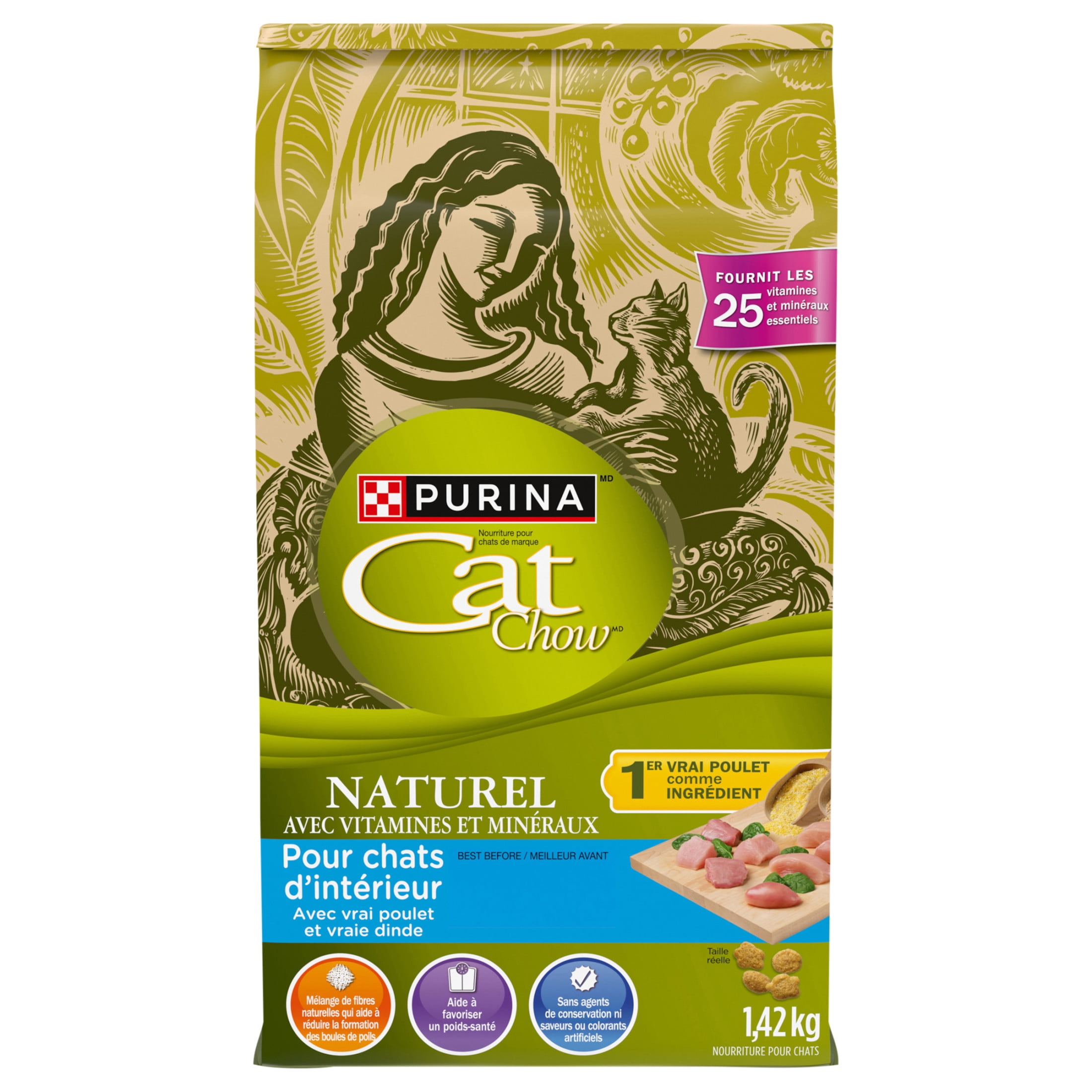 Cat Chow Naturel avec Vrai Poulet et Vrai Saumon Nourriture pour Chats