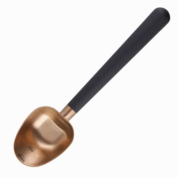 Easyworkz Stainless Steel Long Hollow Handle Coffee Scoop,7g Measuring Spoon for Ground Coffee and Loose Leaf Tea, Rose gold-Black