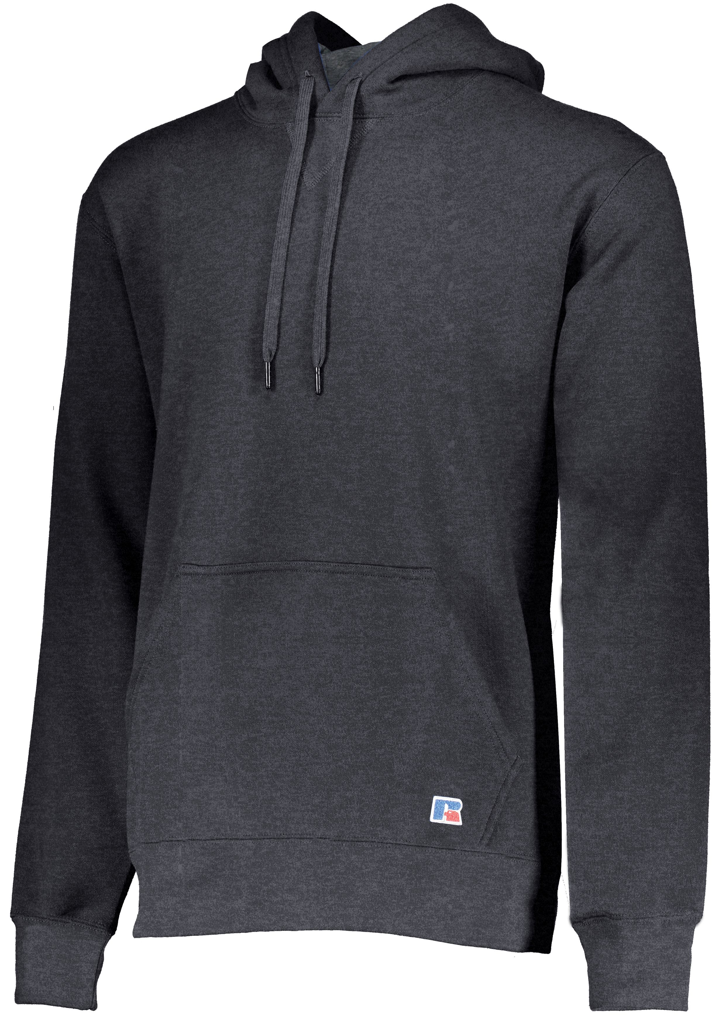 Russell Athletic Cotton Rich Fleece Hooded Sweatshirt, S, Charcoal Heather