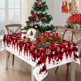 thumbnail image 4 of Christmas Plaid Snowflake Tablecloth Rectangle 60x120 Inch, Red Xmas Winter Christmas Table Cloth Cover Rectangle Table Washable, Holiday Christmas Tablecloths for Rectangle Tables, 4 of 5