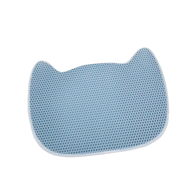 Cat Litter Mat Double Layer Scratch Resistant Large Indoor Cat Supplies Reusable Blue