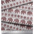 thumbnail image 3 of Soimoi Poly Georgette Fabric Aztec & Tribal Elephant Ethnic Printed Fabric 1 Yard 52 Inch Wide, 3 of 3