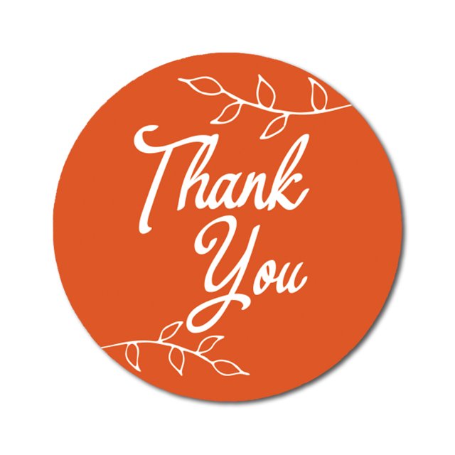 Darling Souvenir Round 45 Pcs Leaf Vines Thank You Stickers Orange Wedding Envelope Seal-1.6 Inches