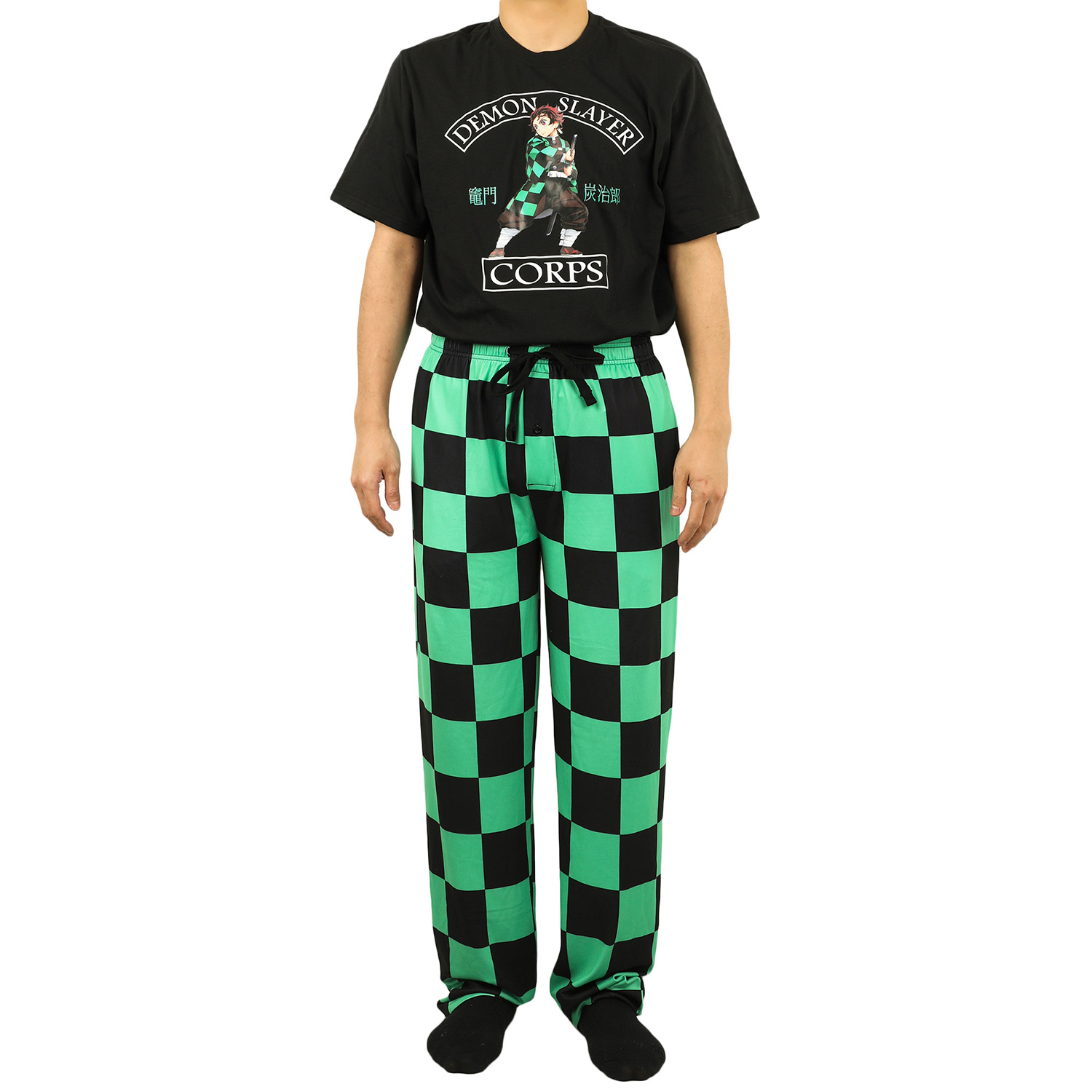Ensemble de Pyjama de Détente pour le Sommeil Demon Slayer Tanjiro en Pose
