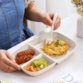 thumbnail image 2 of yulier Assiette Compartimentée en Plastique, Assiette Incassable en Paille de Blé à 3 Compartiments, Assiette de Souper Légère Réutilisable, Compatible Micro-Ondes et Lave-Vaisselle, 2 of 7